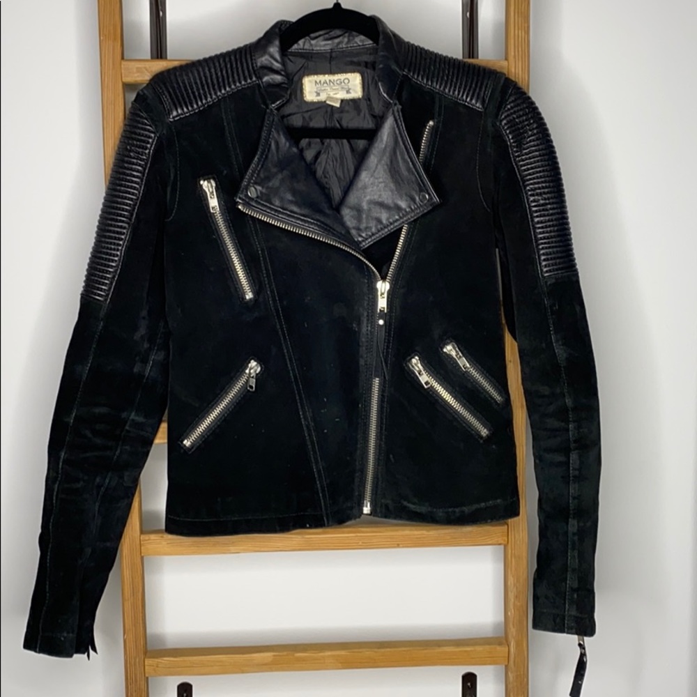 Mango Genuine Leather Jacket Size XS